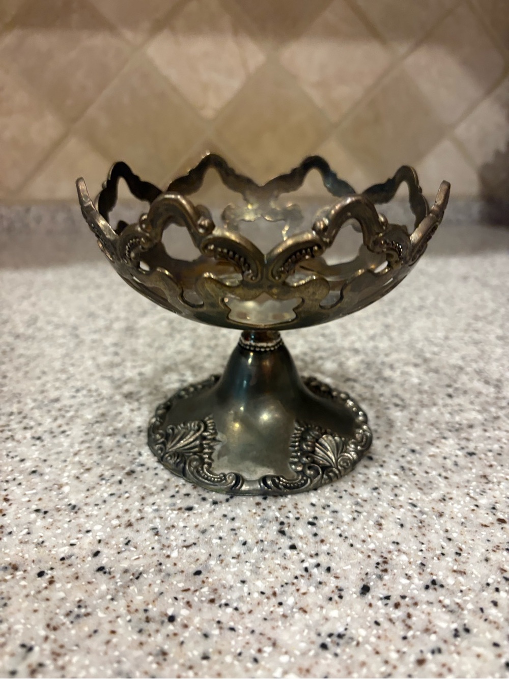 Godinger Silver Art Company Candy Dish Metalware Silver Plated Open Cut Out Vtg